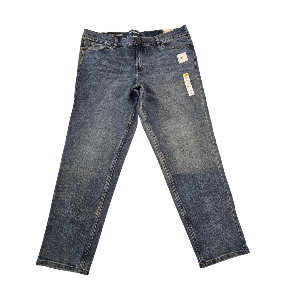 Levis 505 Regular Fit‎ Straight Leg Jeans Mens 44W 32L Medium Wash Denim Blue